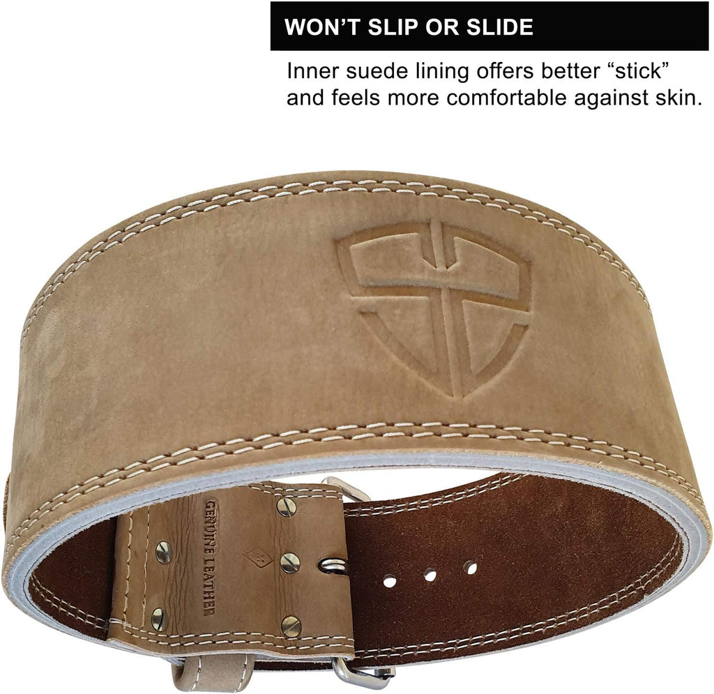 Weight Lifting Belt - 4 Inch Wide - 10mm - Single Prong - Vegetable Tanned Leather G901