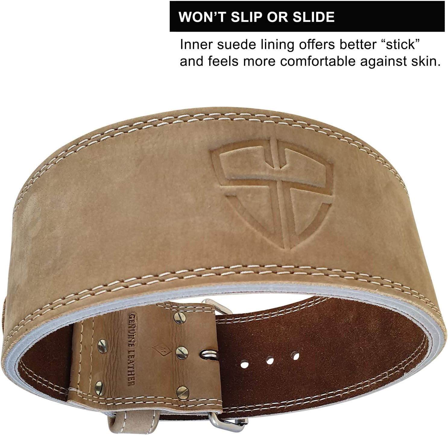 Weight Lifting Belt - 4 Inch Wide - 10mm - Single Prong - Vegetable Tanned Leather G901