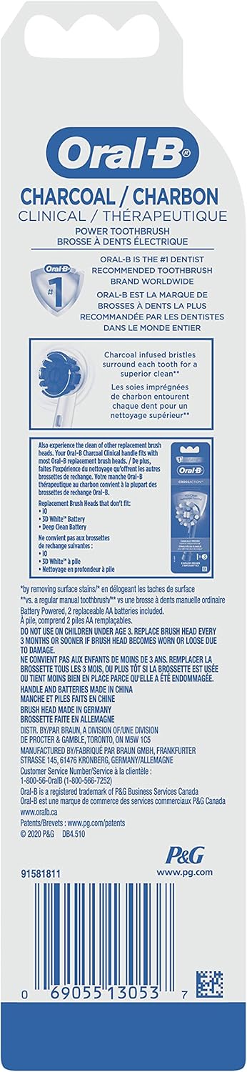 Charcoal Battery Powered Toothbrush V210194