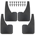 Universal Car Mud Flaps Mudflaps Rubber Mudguards Black Splash Guards Fender (4 Pack) with 16 Pieces Fastener Rivet Clips for Rally Car Sedan Hatchback SUV Van Racing WRC