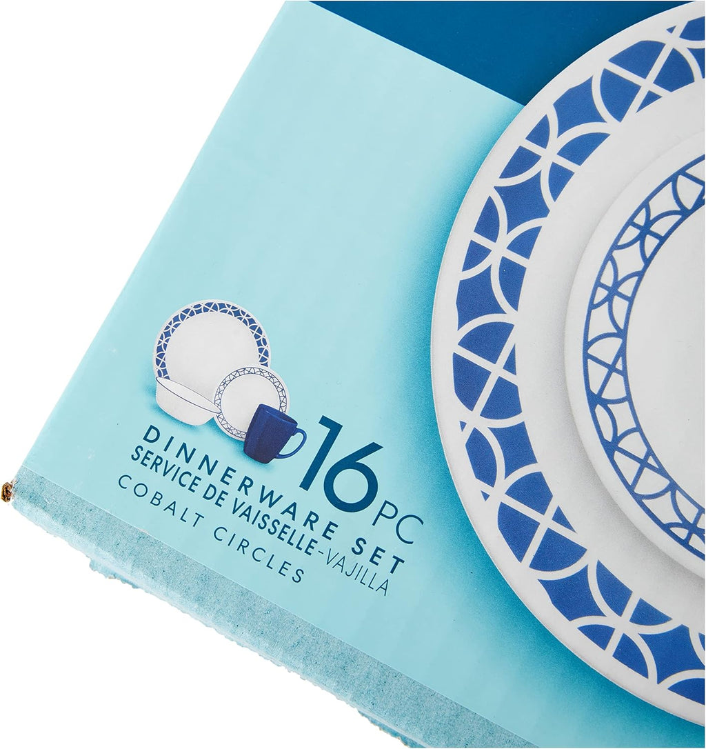 16-Piece Dinnerware Set Service for 4 Blue L13743