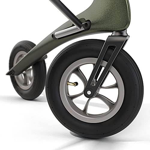 Carbon rollator with big pneumatic wheels, lightweight and foldable with seat N4014