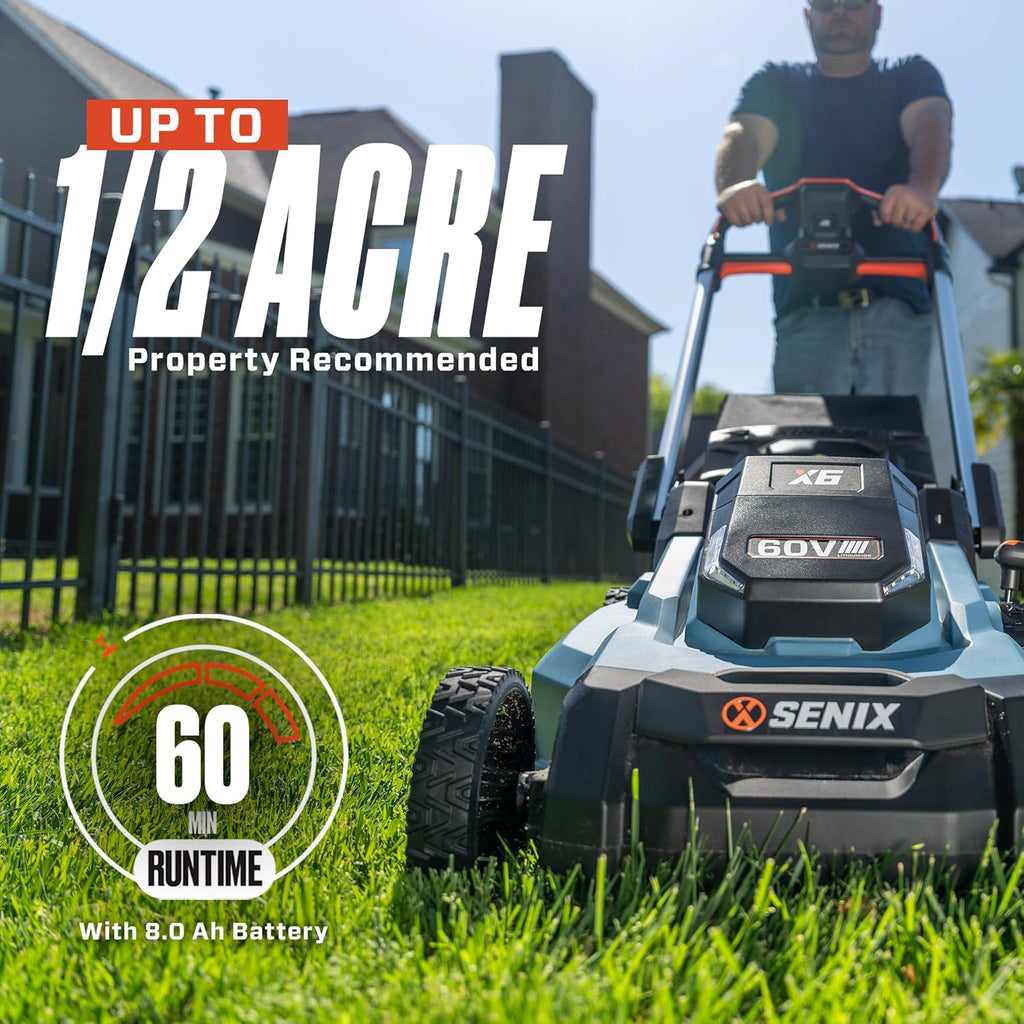 Cordless 21-Inch 3-in-1 Push Lawn Mower with Bagging, Mulching, and Side Discharge T7771