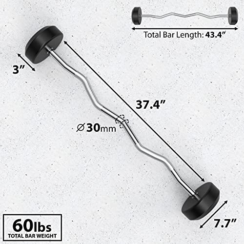 Fixed Easy Curl Bar with Rubber Weights D49221