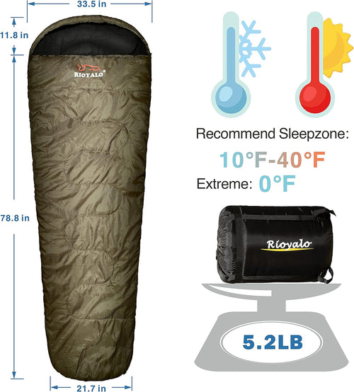 0°F Winter Sleeping Bag for Adults Cold Weather with Compression Sack V49774