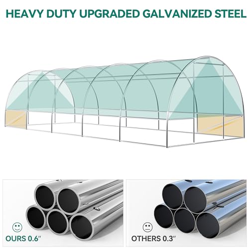 44x10x7ft Greenhouse Extra Large Heavy Duty 4 Zipper Doors Outdoor Walk in Tunnel Plant Gardening B641880