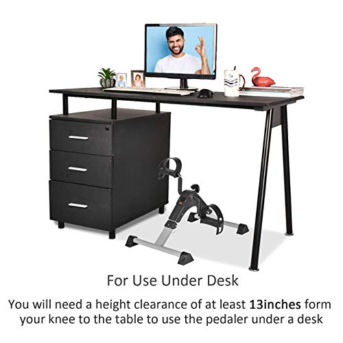 Under Desk Bike Pedal Exerciser for Arm Leg Fitness Folding Portable Home Cycle Y300