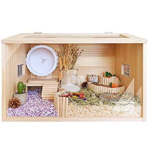Wooden Hamster Cage, Reptile Terrarium,Small Animals House Habitat Hutch,for Dwarf Hamster, Guinea Pig, Chinchilla