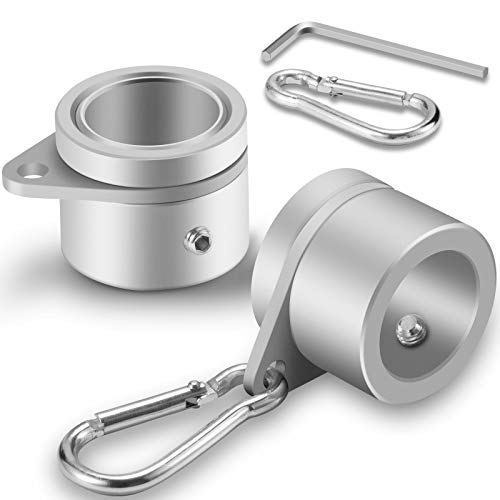 1" Flag Pole Rings, 2 Pcs Anti Wrap Flag Pole Clips Swivels, 360° Rotating Flagpole Flag Mounting Rings, Aluminum Alloy Spinning Flag Pole Kit Parts for 0.75-1.02" Diameter (1 Inch, Silver)