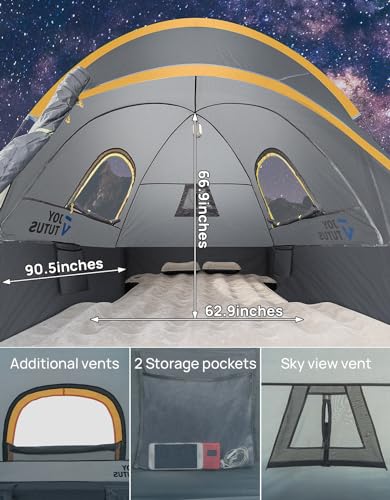 Pickup Truck Tent, Waterproof Double Layer for 2 Person, Portable with Removable Awning P291