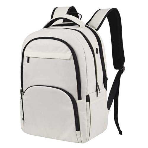 17 Inch Travel Laptop Backpack , Business Flight Approved Carry on Backpack,Work Backpack for Men with USB Charger Hole & Luggage Sleeve,Water Resistant College School Bag Bookbag for Men (Grey)