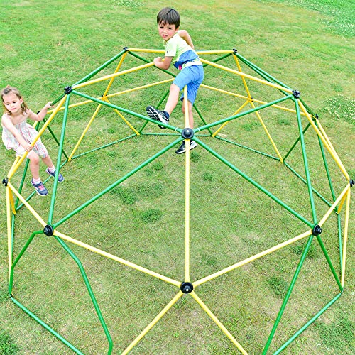 Kids Climbing Dome Tower - 12 ft Jungle Gym Geometric Climber with Rust & UV Resistant Steel I868