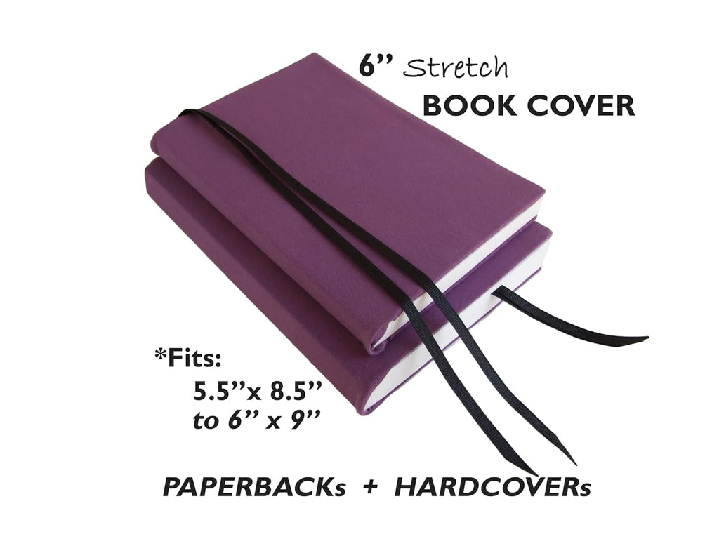 Purple Fabric Stretch Book Cover for Paperback Novels J849