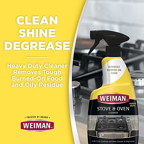 Heavy Duty Stove and Oven Cleaner and Degreaser for Glass, Ceramic Cooktops, BBQ Grill Grates - 2 Pack, 24 Oz with Microfiber Towel K12823