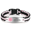 Medical Alert Bracelet for Women | Stainless Steel Medical Emergency ID Bracelet | Paracord Braided Medical Alert Bracelet | Free Engraving