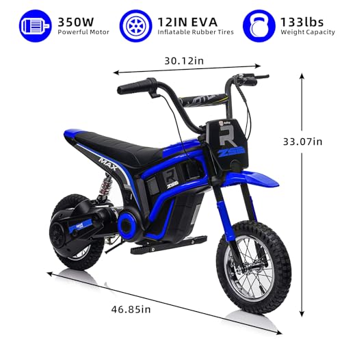 Kids Electric Dirt Bike 350W Motor 12in Tires Pink R7720