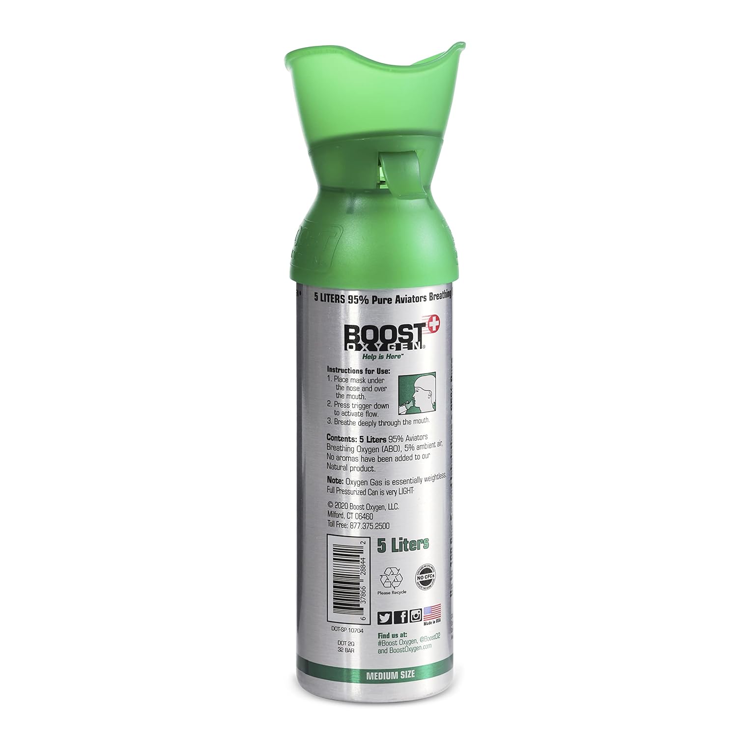 Supplemental Oxygen 5 Liter Canister with Mouthpiece for Altitude Recovery T446