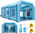 VEVOR Inflatable Paint Booth, 19.69x13.12x8.53 ft Spray Paint Booth, Powerful 750W+350W Blowers Inflatable Spray Booth with Air Filter System, Car Paint Booth for Car Parking Tent Workstation