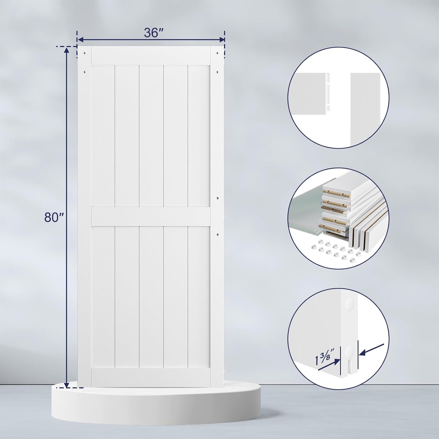 Sliding MDF Barn Door with Black Hardware Kit L782592