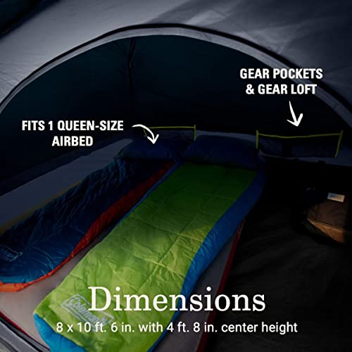4/6 Person Camping Tent with Screened Porch, Blocks 90% of Sunlight C886