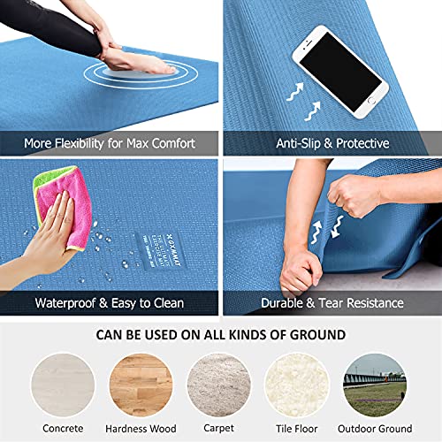 Extra Large Yoga Mat 12x6x7mm, Non-Slip Thick Workout Mat for Home Gym Flooring I124