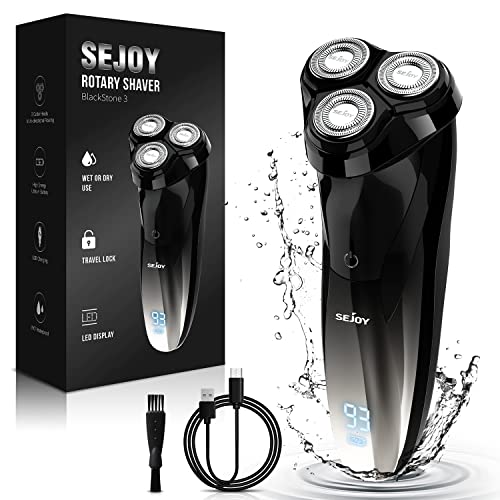Sejoy Electric Razor for Men,Electric Shavers for Men,Face Shaver, Cordless Washable Rechargeable Shaving Machines,Pop Up Trimmer for Travel Home, LED Display,Fast Charging