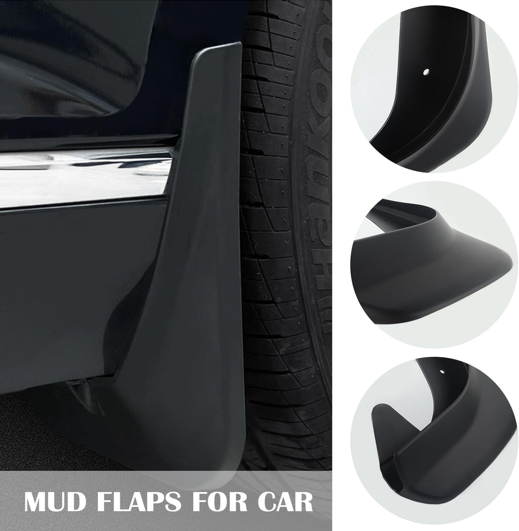 Mud Flaps for Car Truck SUV, Flexible Splash Guards, Black L20387