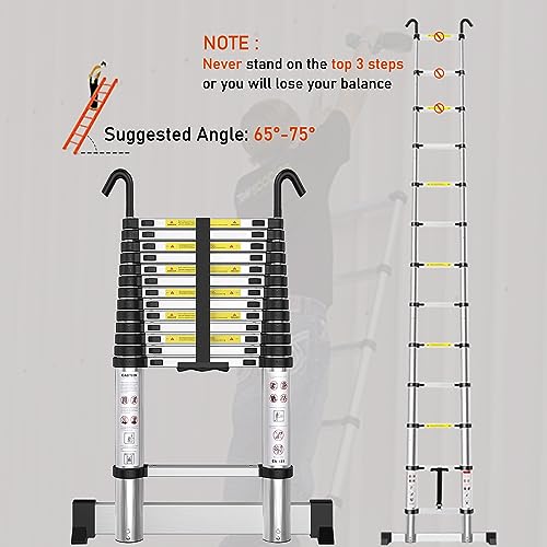 Telescoping Ladder 12.5 FT with Stabilizer Bar I675