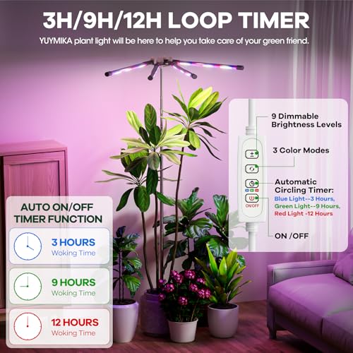 Grow Lights for Indoor Plants Full Spectrum, 72 LEDs, Auto Timer, Dimmable V45722