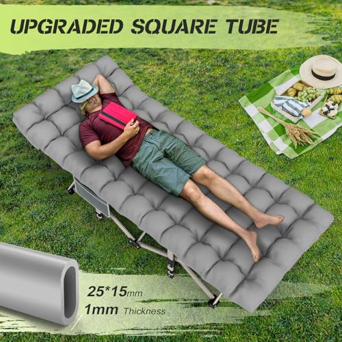 Folding Camping Cot Bed for Adults with Carry Bag, Grey S449