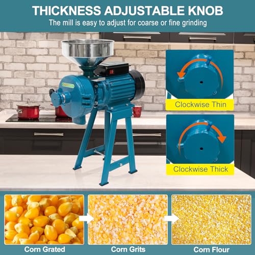 Electric Grain Mill Grinder for Wet and Dry Cereals, Heavy Duty Commercial Use M32232