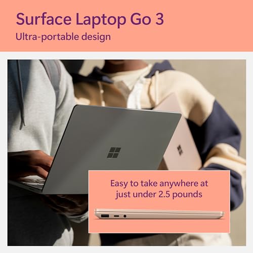 Surface Laptop Go 3 - 12.4" Touchscreen, Intel Core i5, 8GB RAM, 256GB SSD, Windows 11 P2629