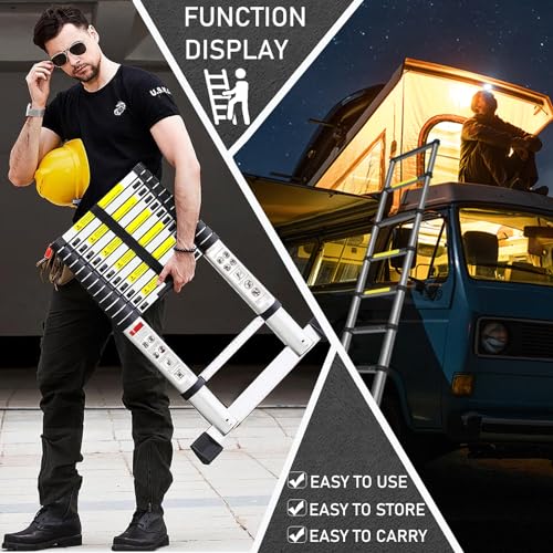 Telescoping Ladder 12.5 FT with Stabilizer Bar I675
