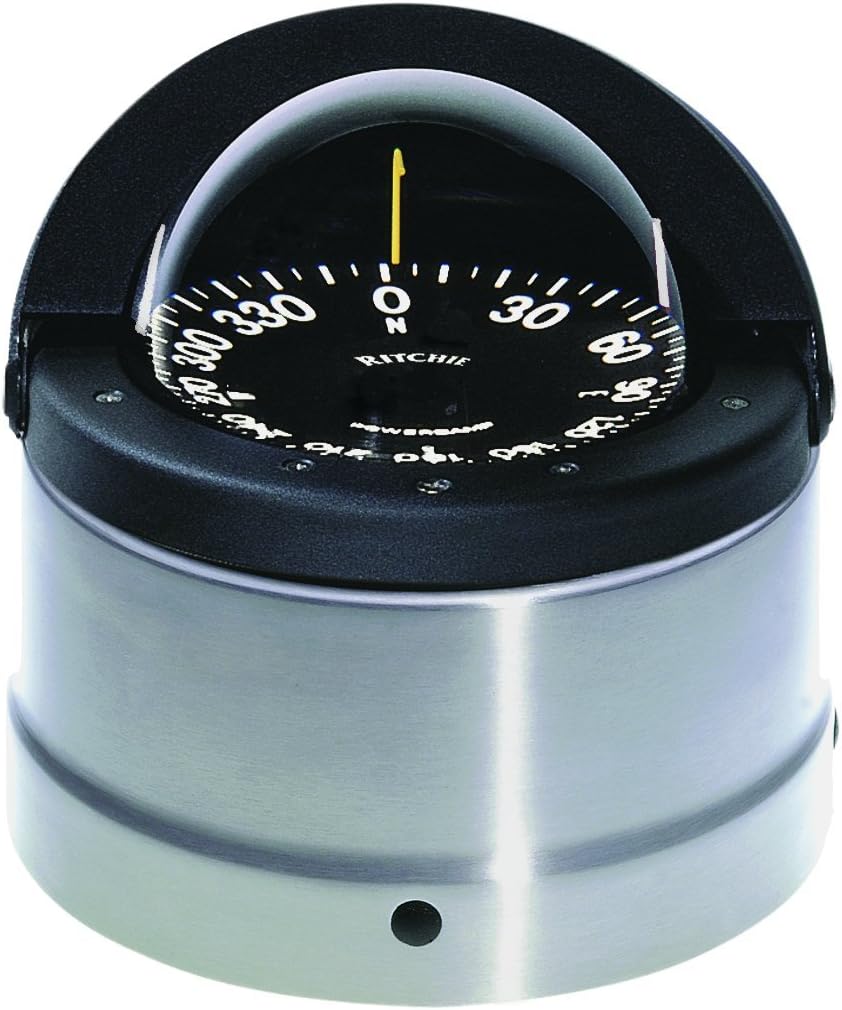 Ritchie Navigation Compass, Binnacle Mount, 4.5" Dial, Silv