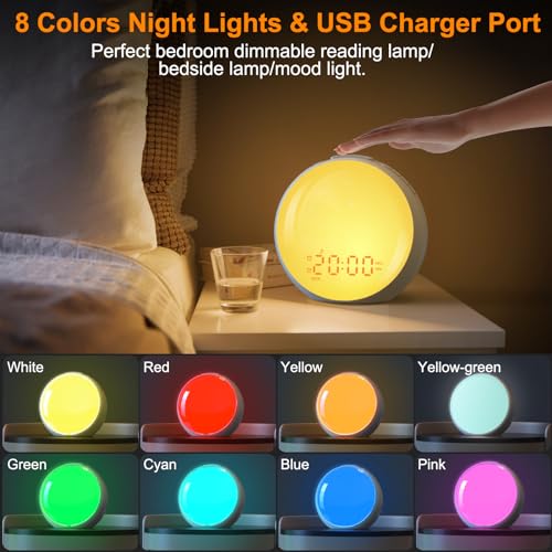 Sunrise Alarm Clock with Wake Up Light, Dual Alarms and FM Radio N967705