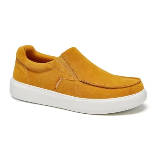 OrthoComfoot Men's Orthopedic Slip-On Shoes, Light-Weight Arch Support Walking Loafers with Anti Slip Sole, Comfortable Casual Slip-On Shoes for Foot and Heel Pain Relief