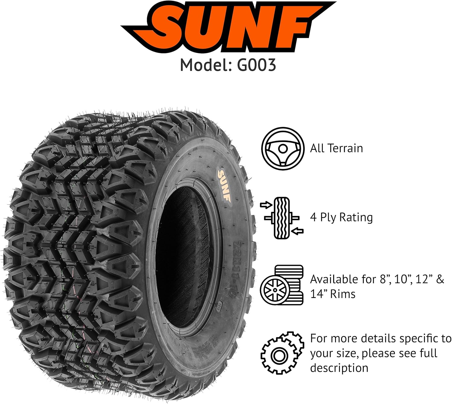 20x10-8 ATV UTV Tires 4 Ply, Set of 2 X706658