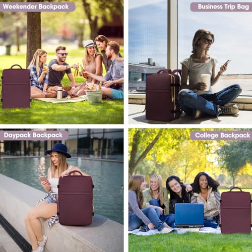 Waterproof Carry On Travel Backpack for Women, Fits 17 Inch Laptop V834