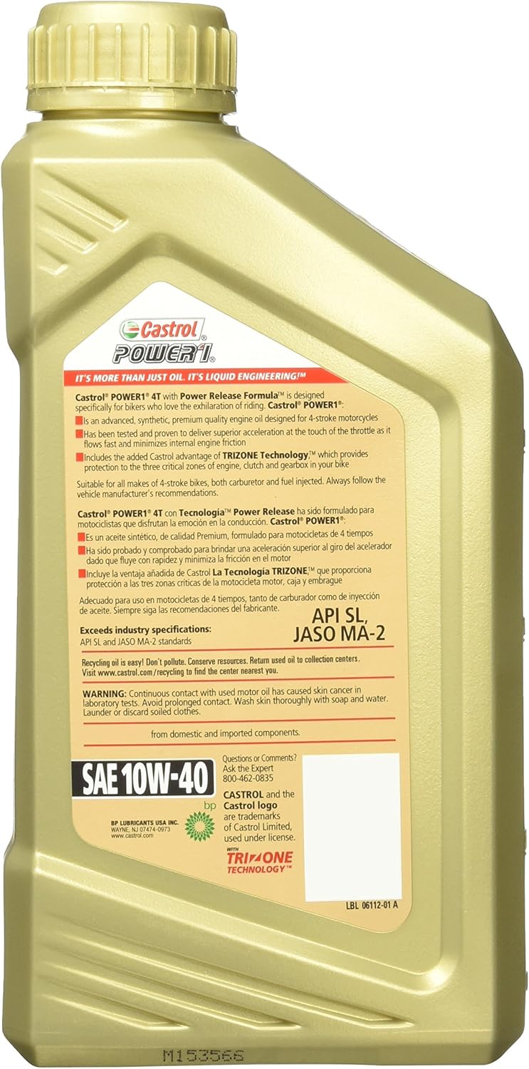 10W-40 Full Synthetic Motorcycle Oil F22326
