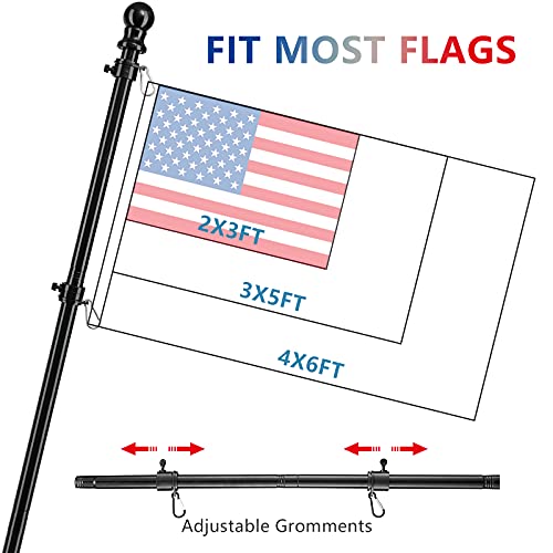 Outdoor Flag Pole 5ft with Holder Bracket, Residential Kit for House Porch Garage Y501988