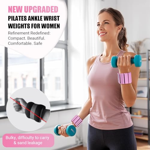 Pilates Wrist & Ankle Weights Set of 2, Adjustable for Walking, Yoga, Gym F527133