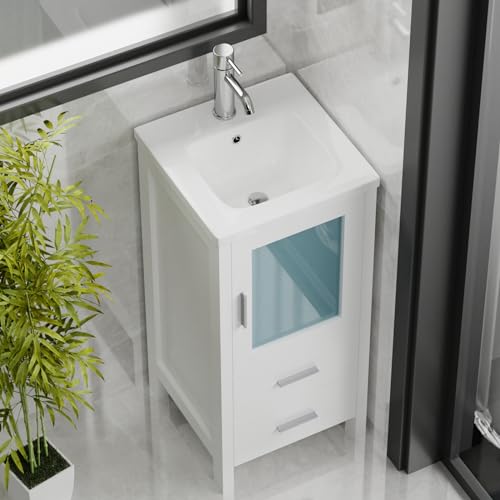 Small Bathroom Vanity with Sink for Small Space, White X279596