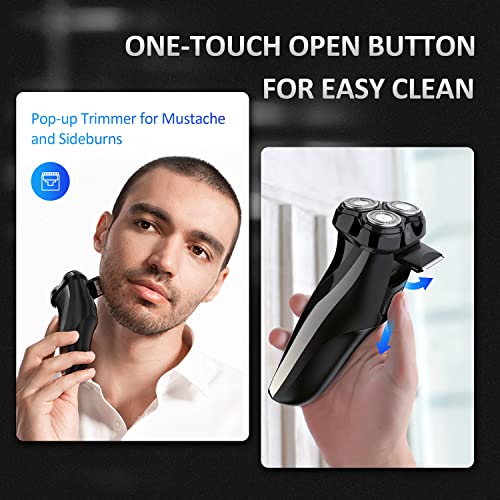 Electric Razor for Men, Cordless Rechargeable Shaver with Pop-Up Trimmer Y74625