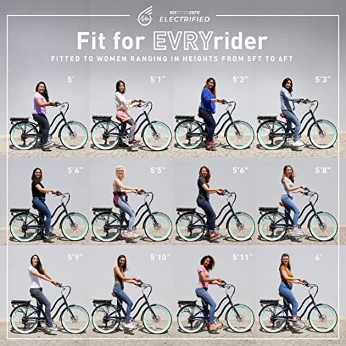 Women's Electric Bike, Step-Through Touring Hybrid, 26" I373258