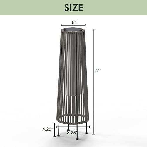 Outdoor Floor Solar Light 2-Pack, Wicker Patio Lamp Waterproof for Yard Garden T781