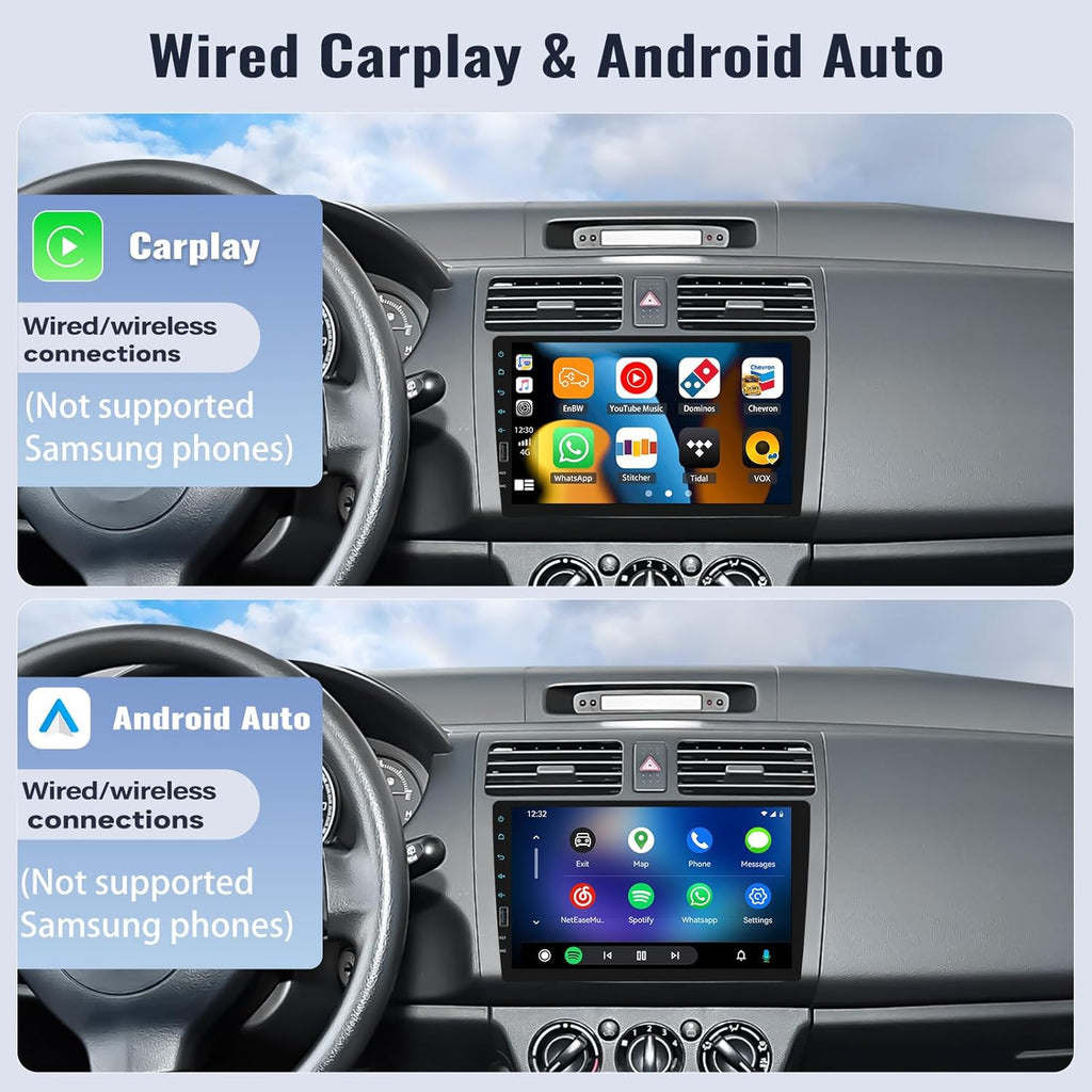 9 Inch Touchscreen Single Din Car Stereo with Wireless Carplay Android Auto Backup Camera D385060