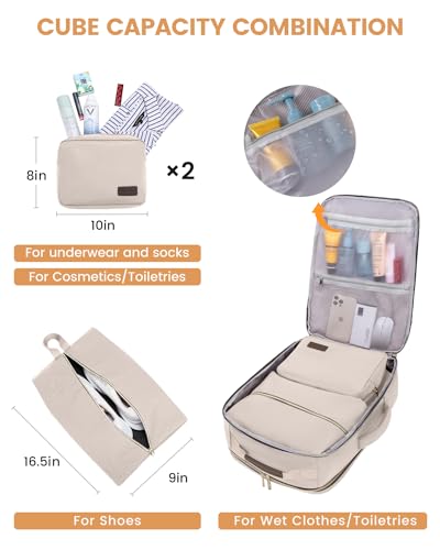 40L Carry-On Travel Backpack with Packing Cubes, Fits 17" Laptop N757
