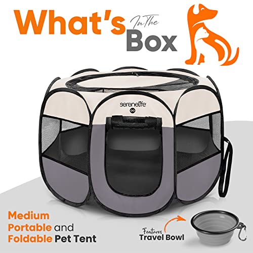 Foldable Portable Pet Tent Playpen for Dog & Cat with Mesh, Indoor Outdoor Travel X590