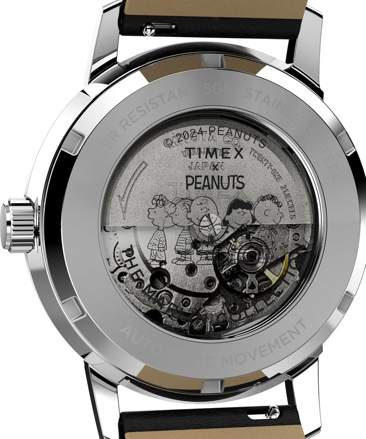 Men's Automatic 40mm Watch with Black Strap and Silver-Tone Dial K4024