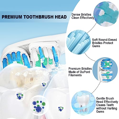 Dual-Clean Replacement Brush Heads for Electric Toothbrush, 8 Pcs R493557